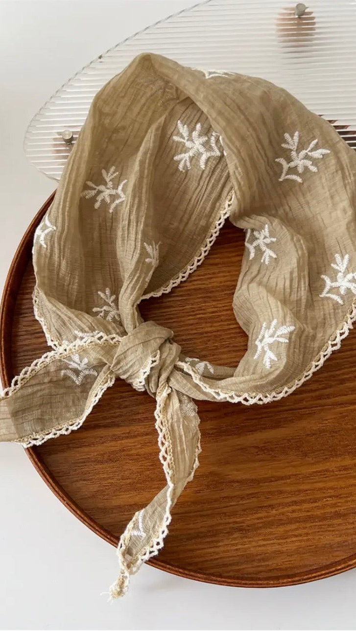 Embroidered Lace Scarf