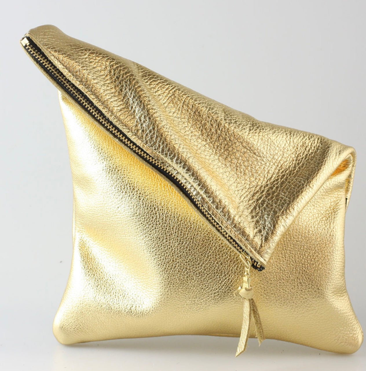 Metallic Foldover Clutch