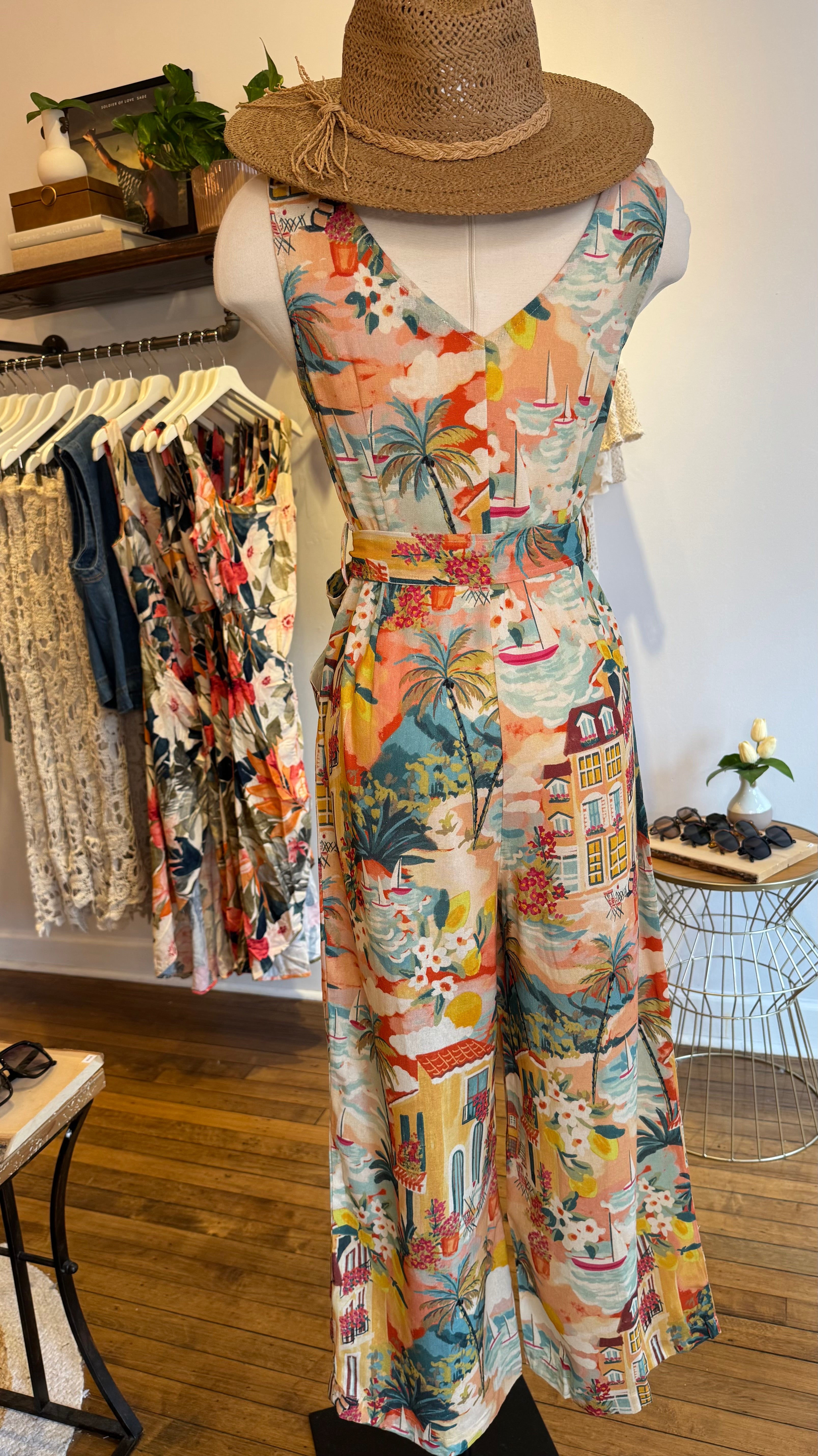 Villa Views Belted Jumpsuit