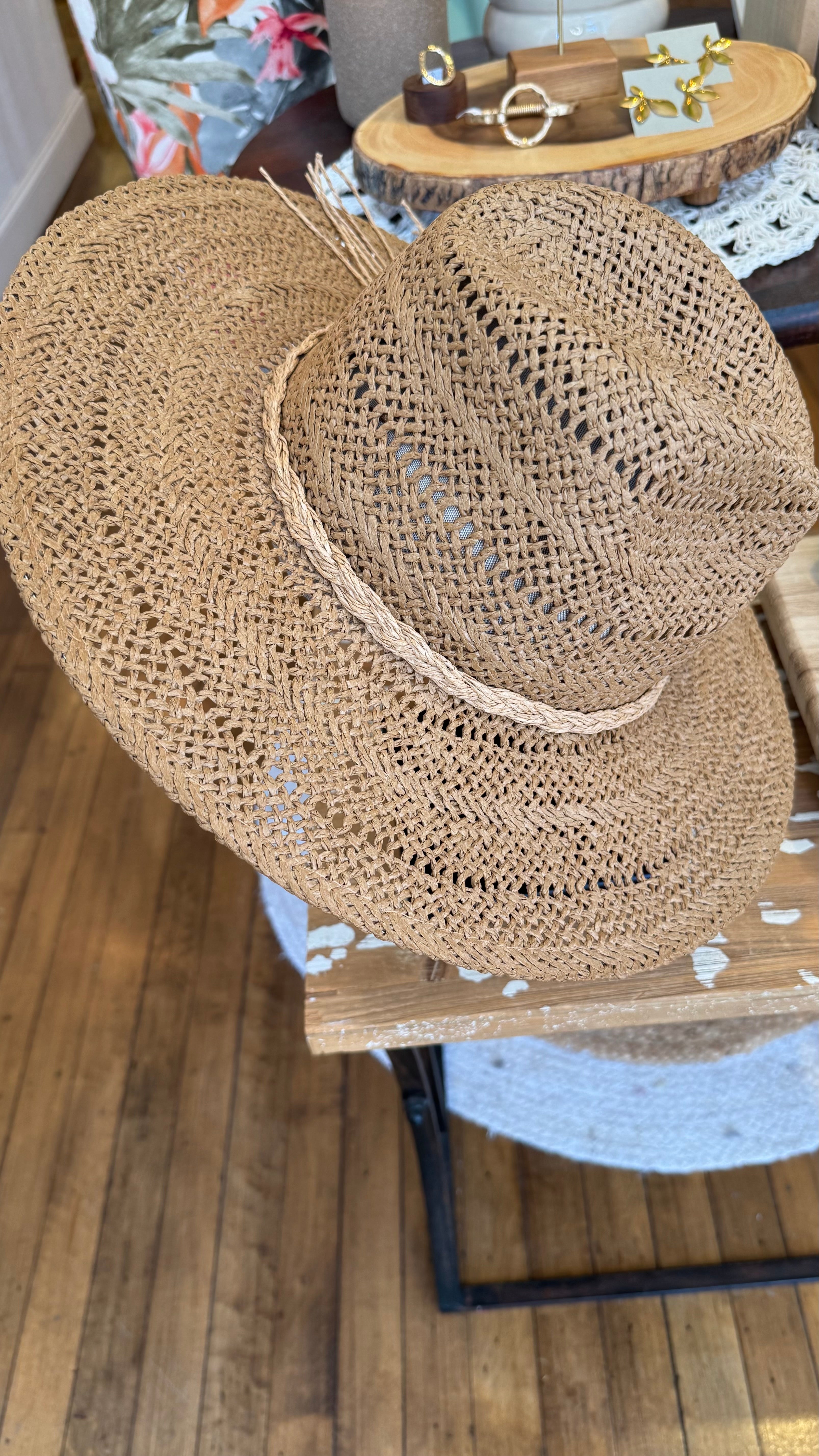 Braided Rope Band Straw Hat