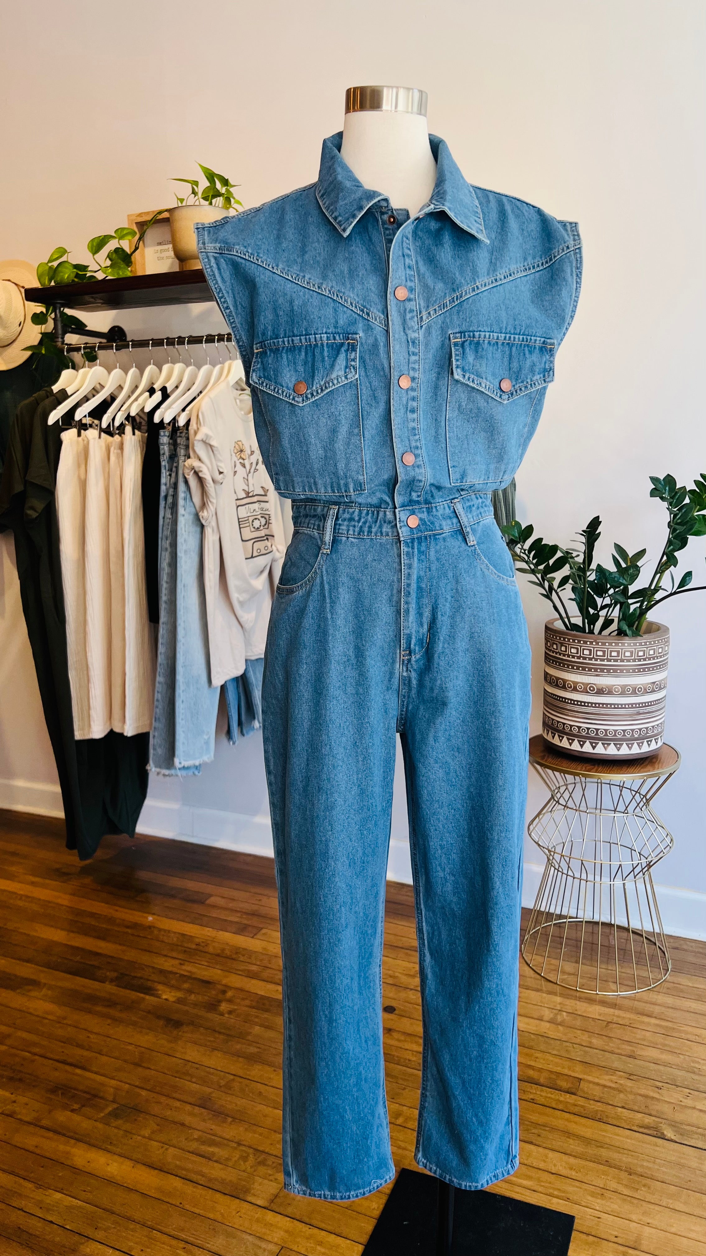 Denim Utility Jumpsuit