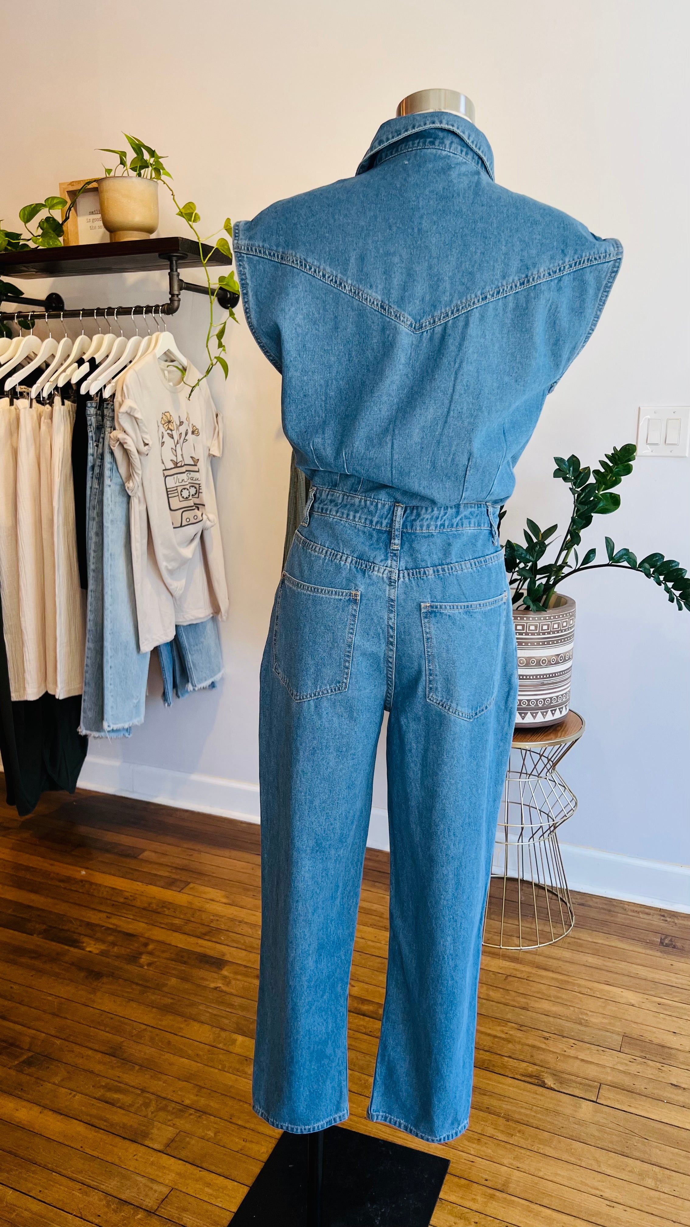 Denim Utility Jumpsuit