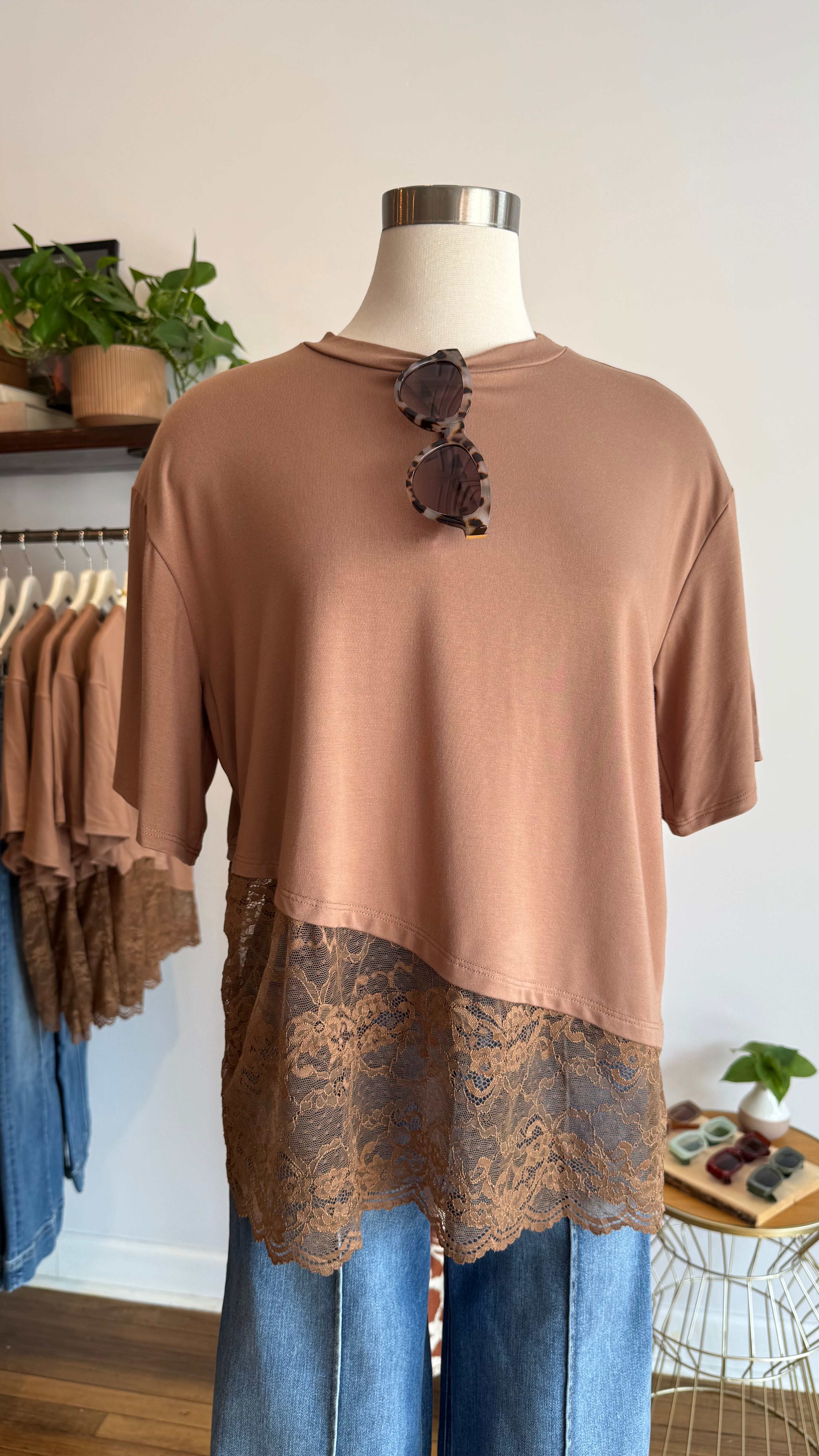 Mocha Morning Lace Top