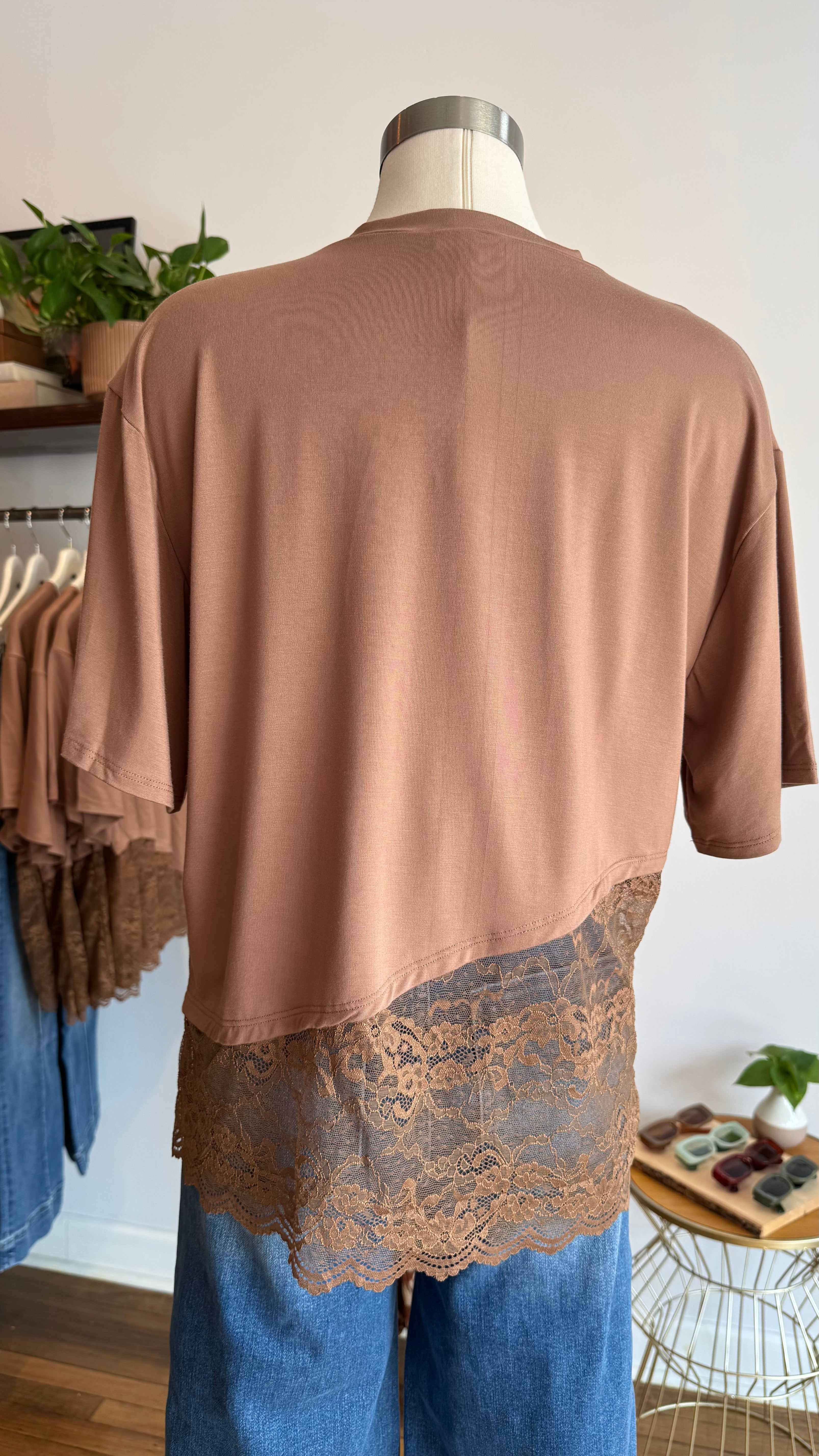 Mocha Morning Lace Top