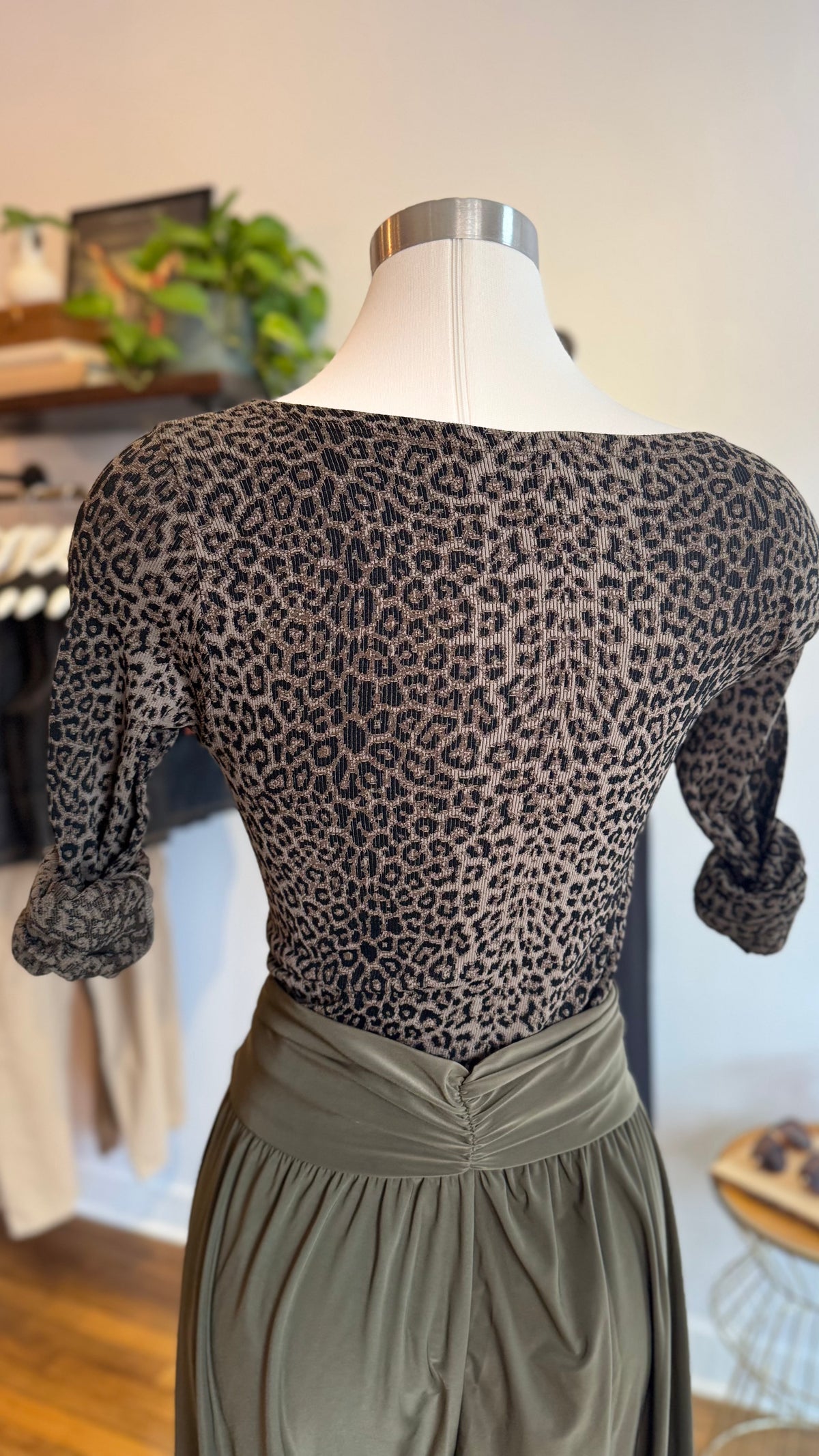 Leopard Scoop Neck Top