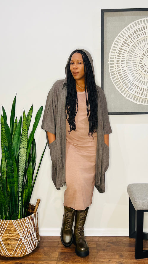 Ribbed Open Front Cardigan
