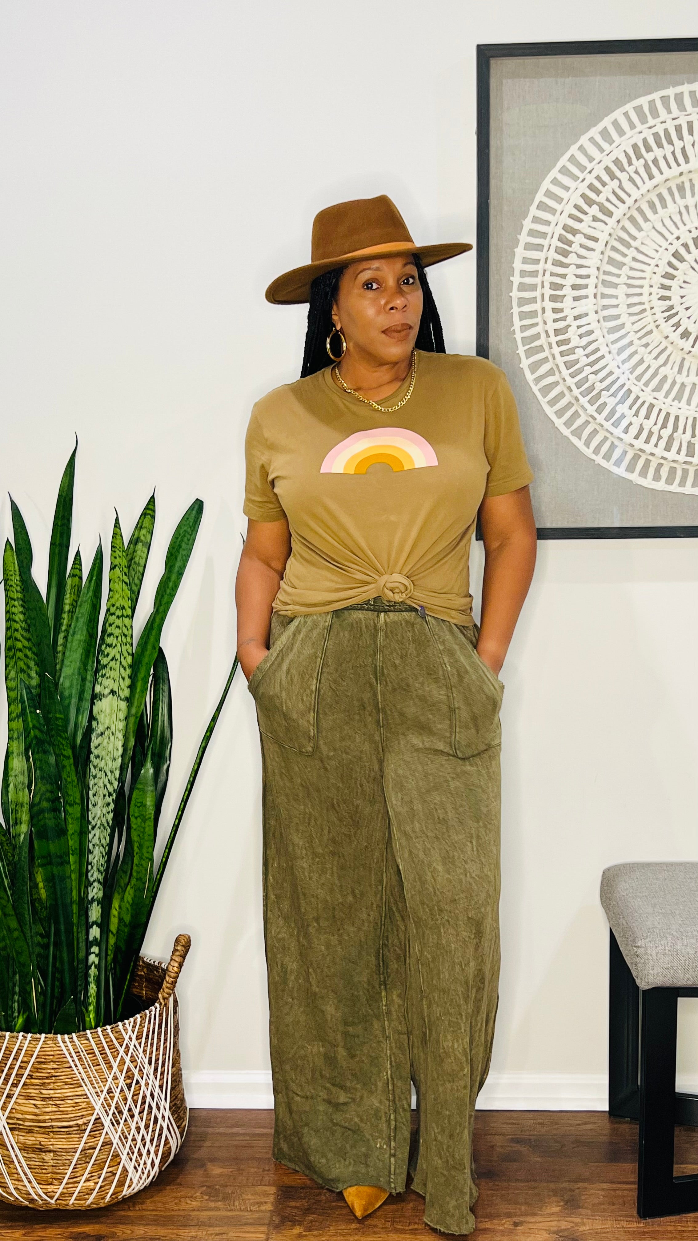 Olive Wide Leg Pants