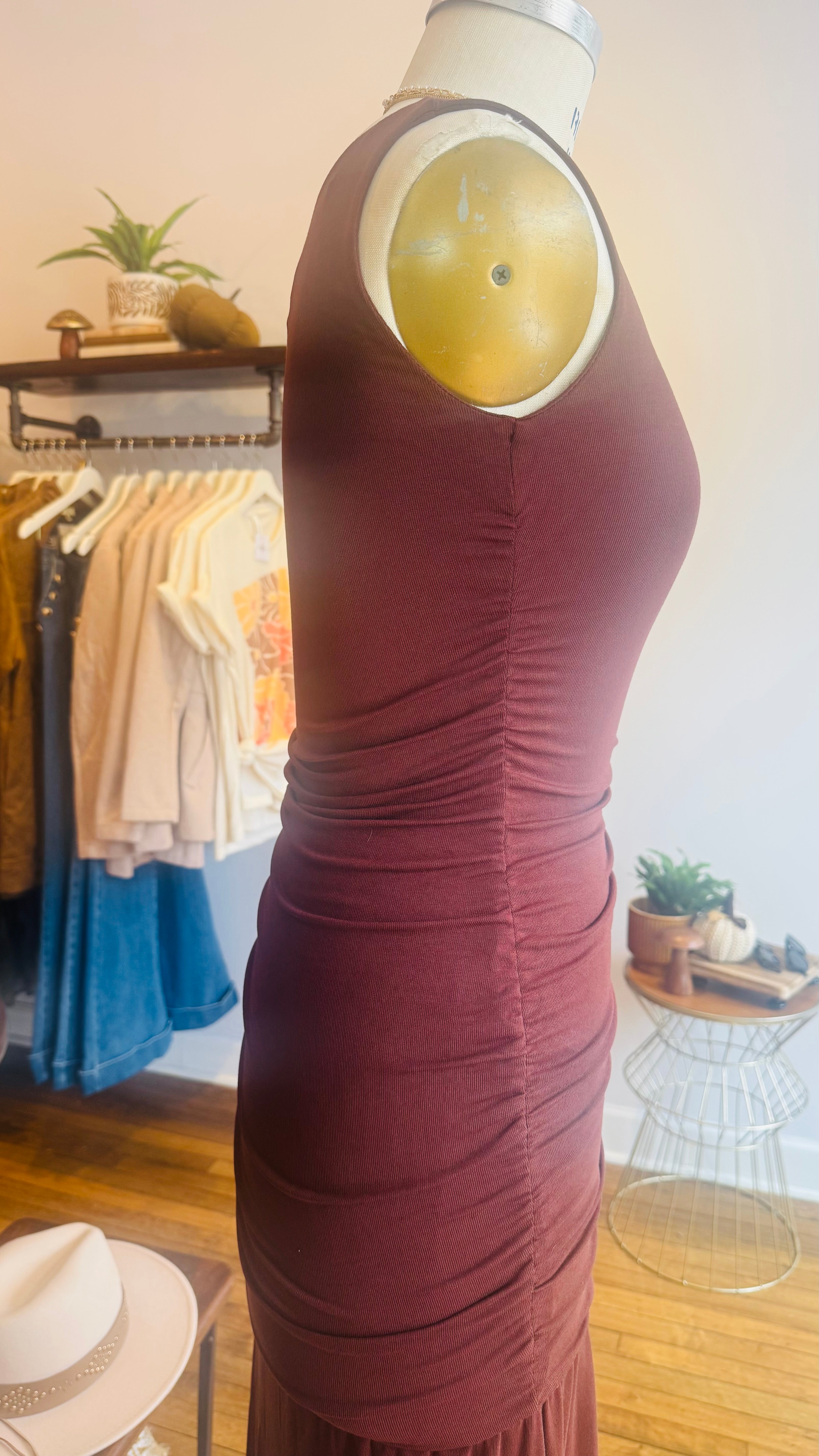 Knit Square Neck Midi Dress