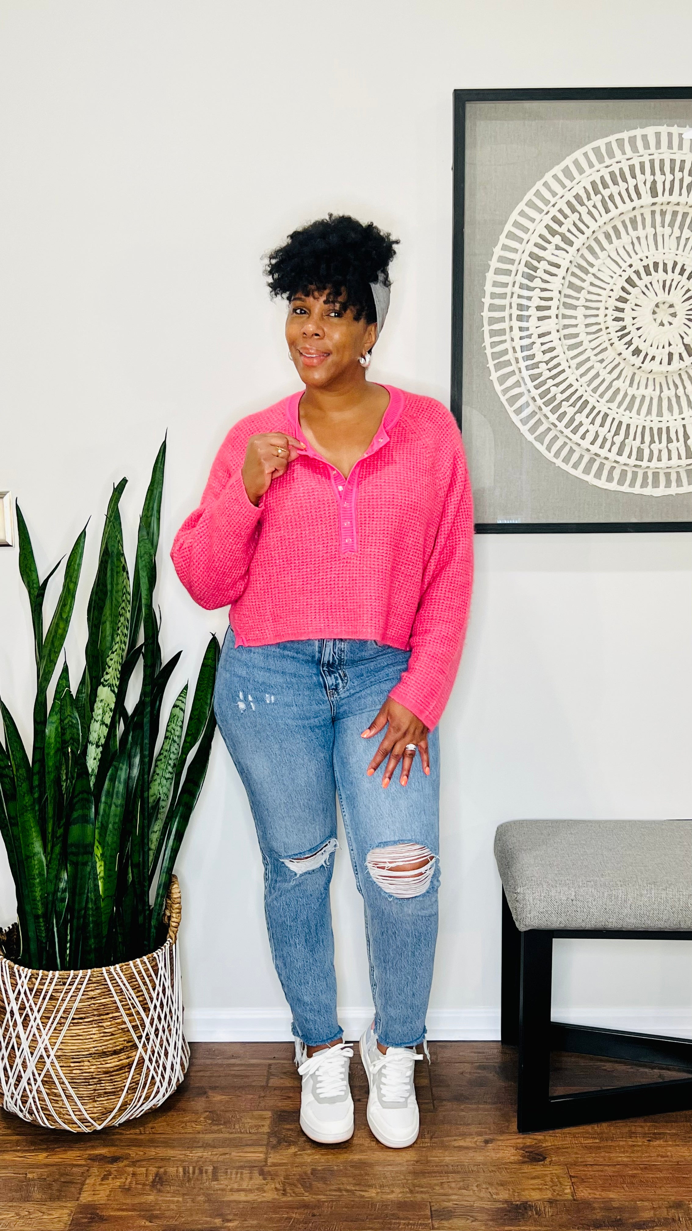Hot Pink Pullover Sweater