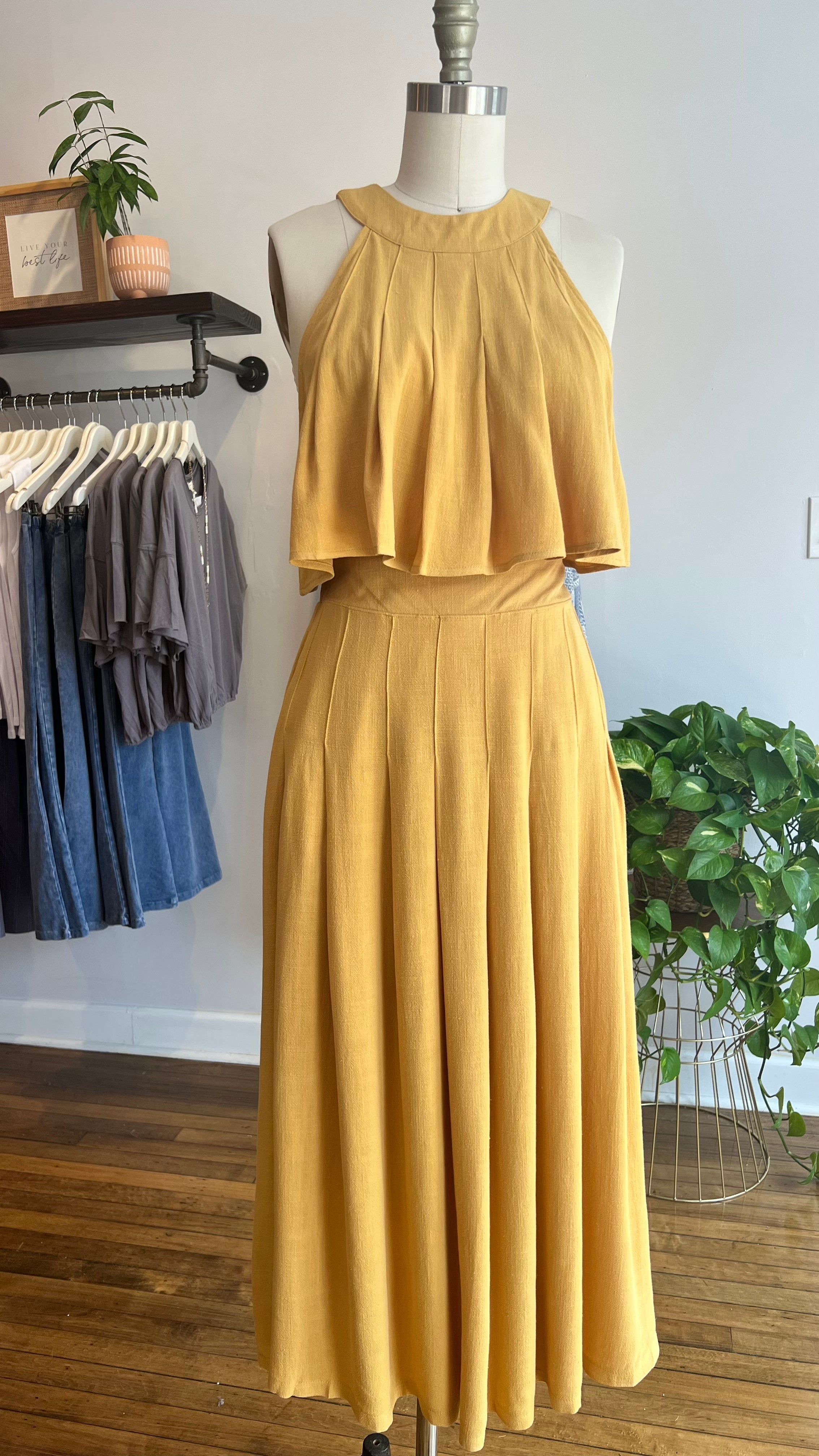 Mustard Midi Skirt