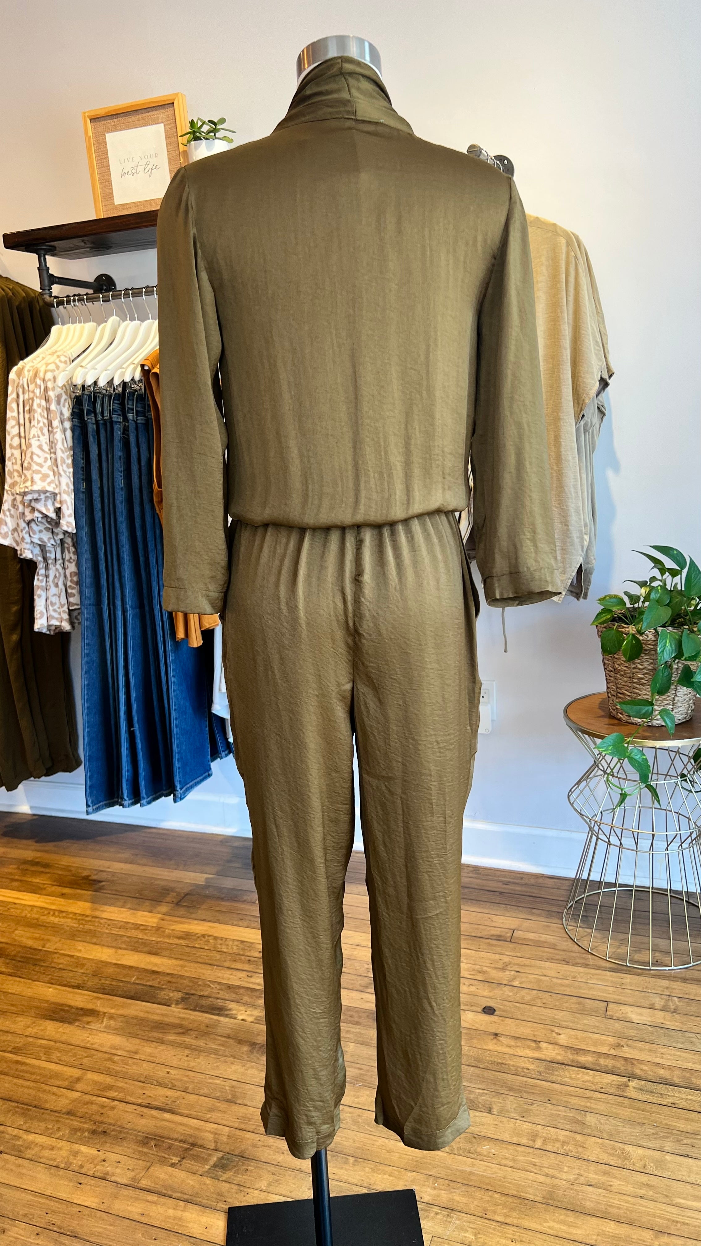 Moss Tie Front Jumpsuit