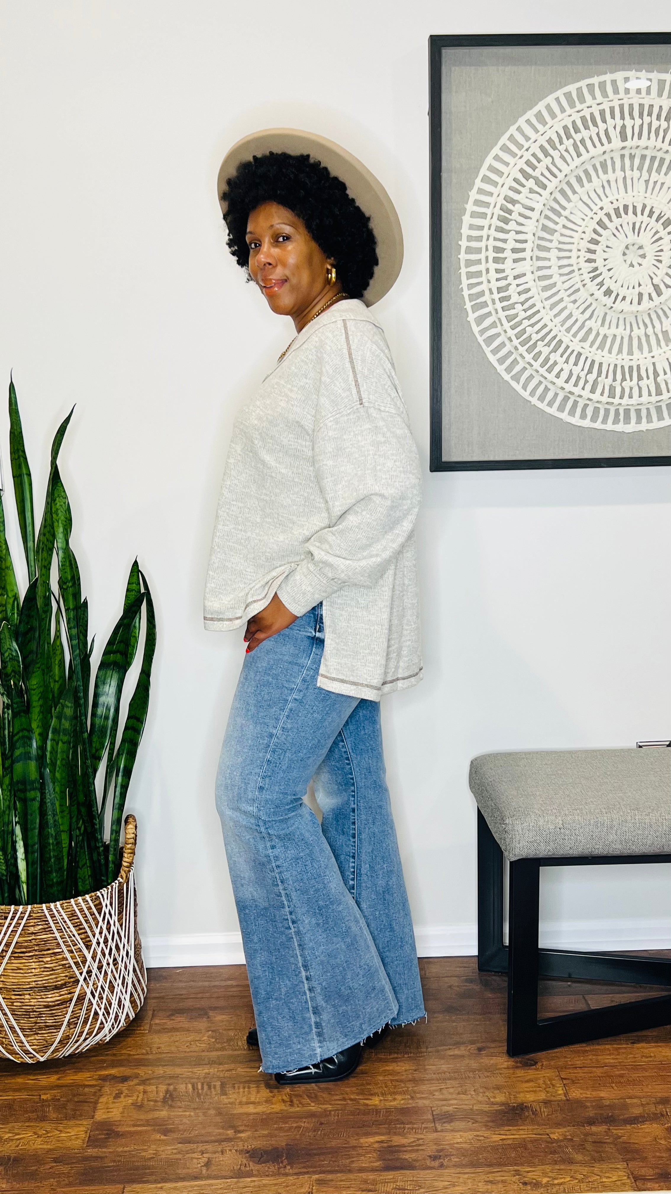 High-Low V-Neck Top