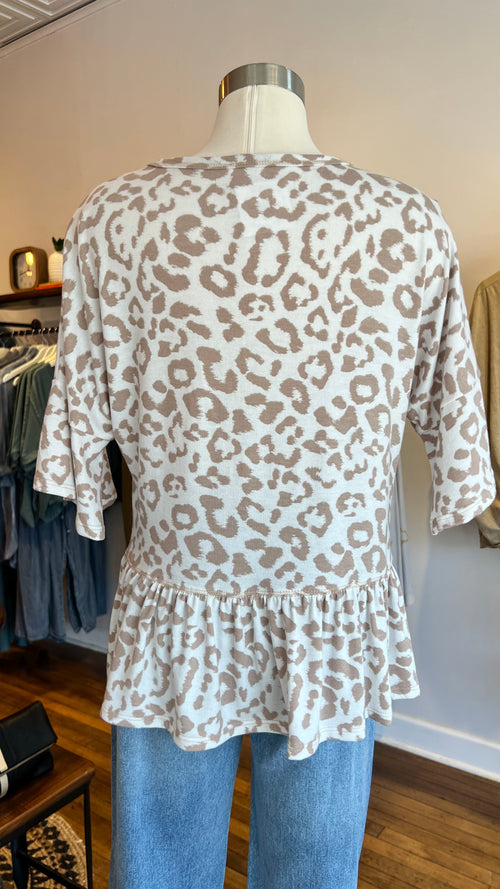 Leopard Mid Sleeve Top