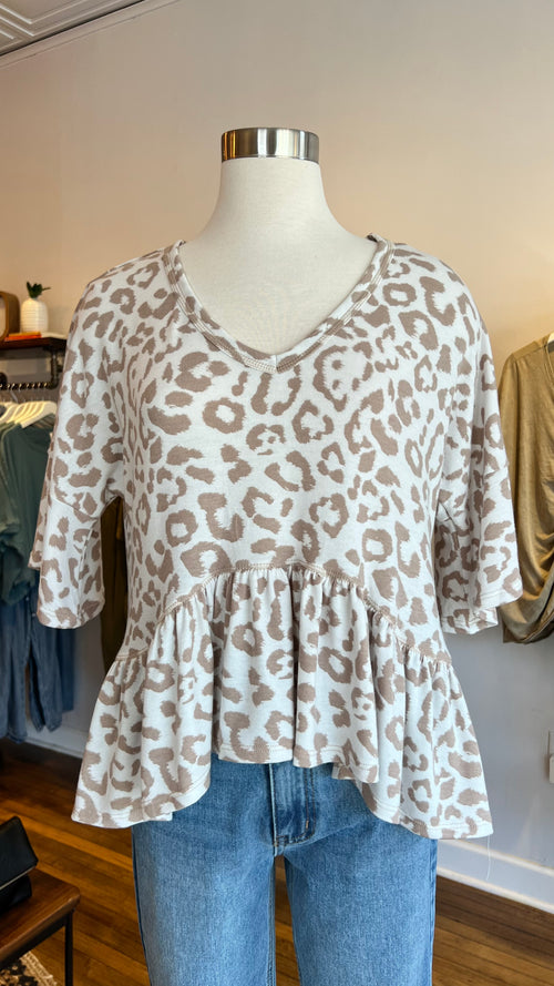 Leopard Mid Sleeve Top