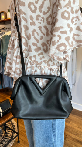 Double Pocket Vegan Leather Crossbody Bag
