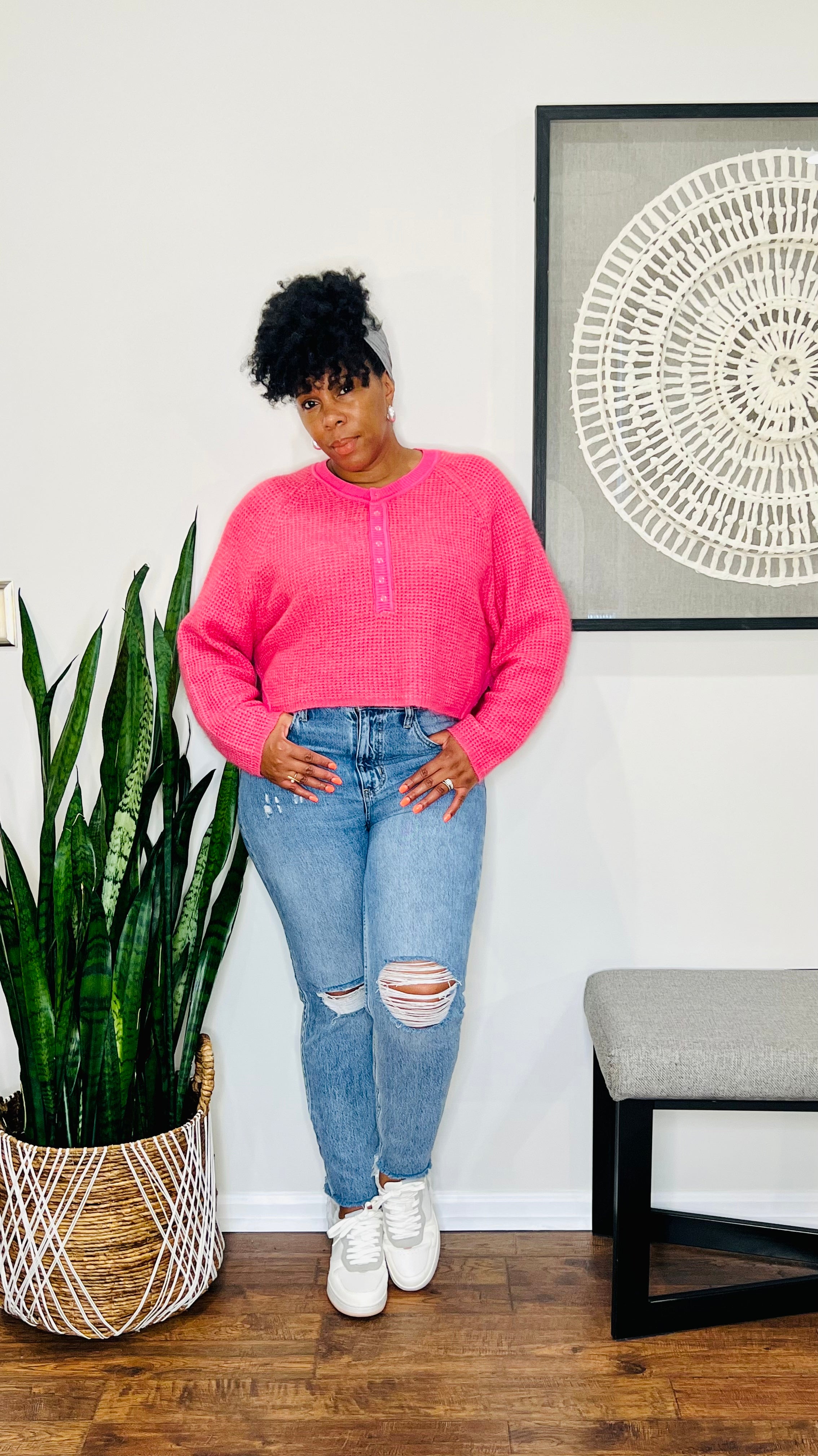 Hot Pink Pullover Sweater