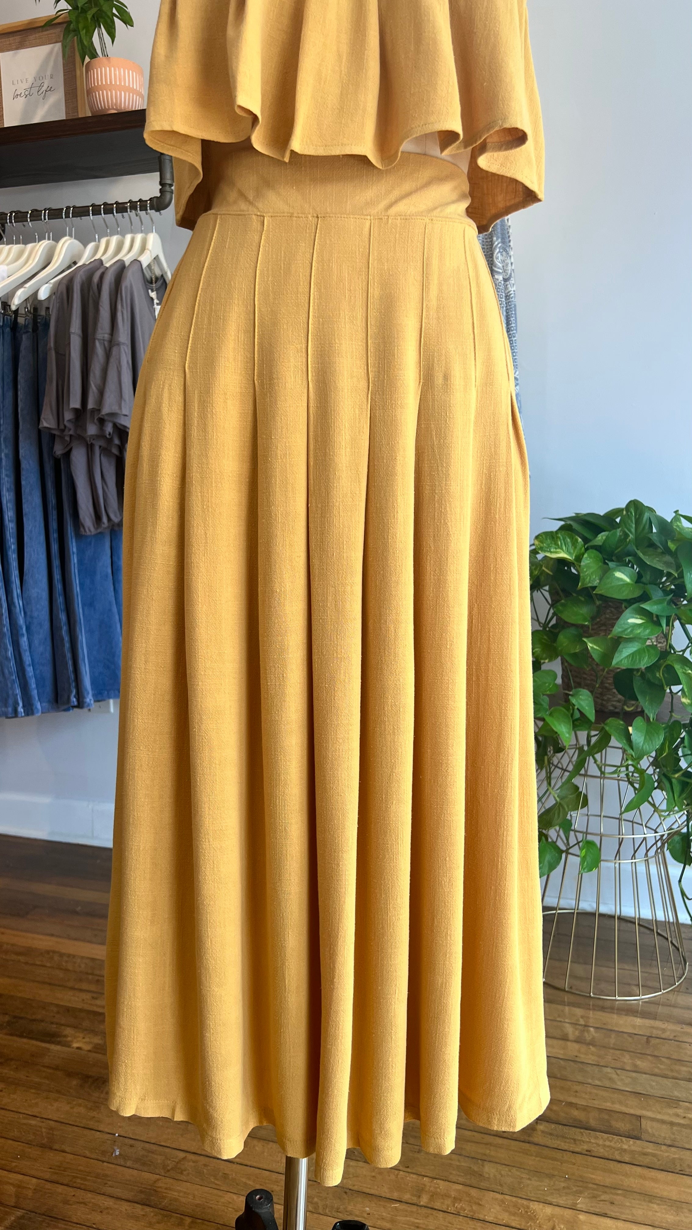 Mustard Midi Skirt