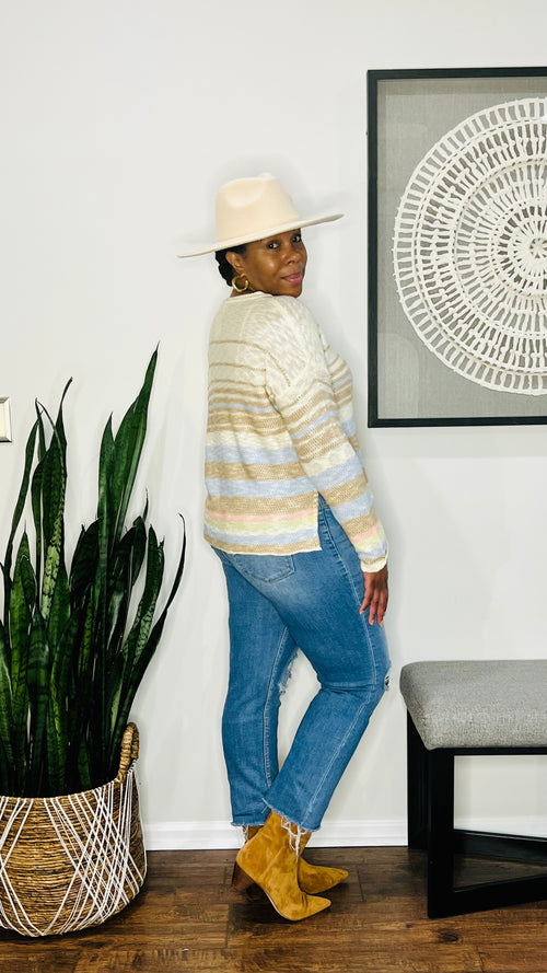 Striped Lightweight Pullover Sweater