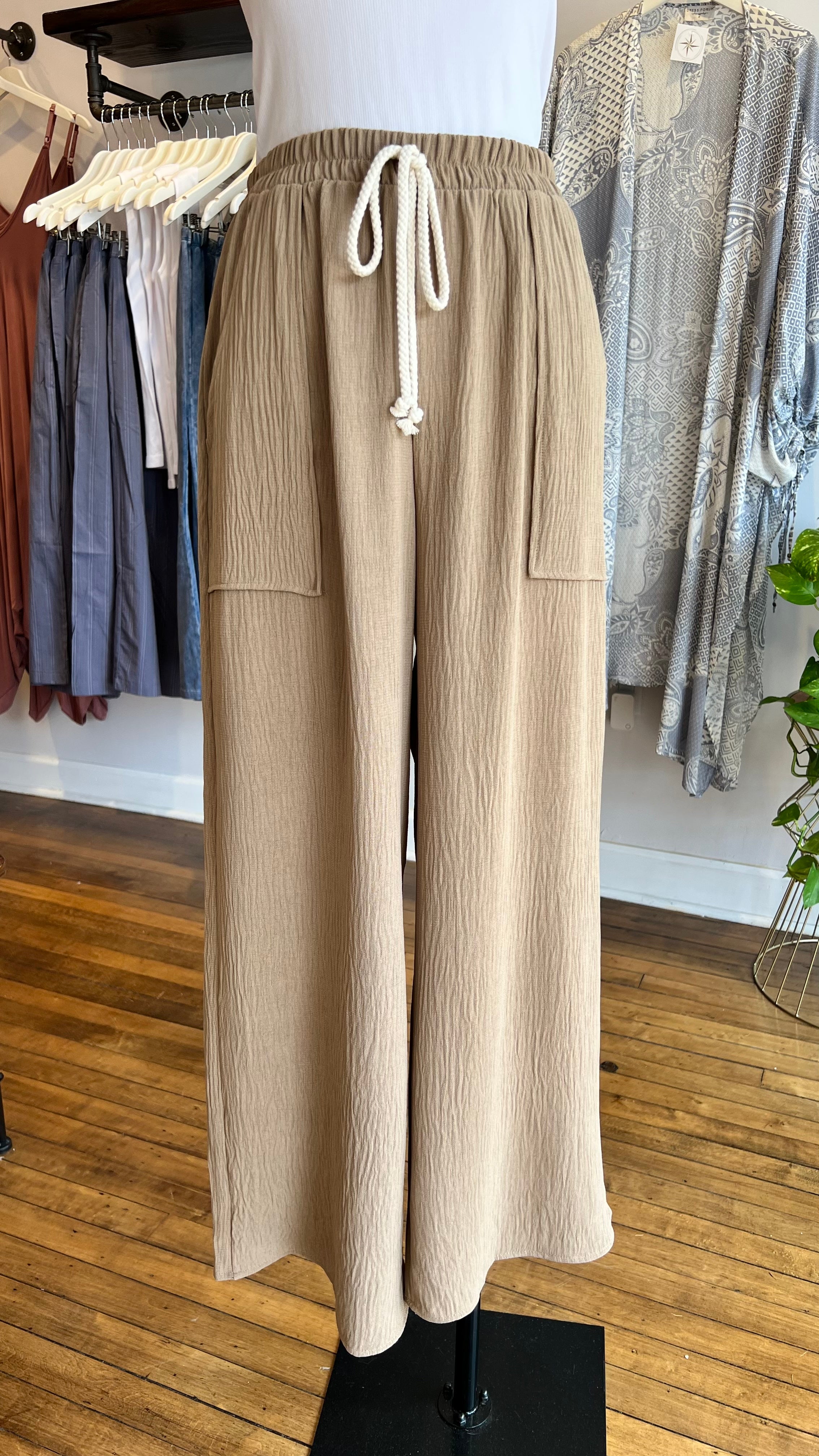 Wide Leg Drawstring Pants