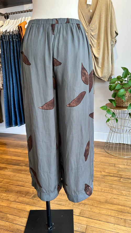 Satin Petal Print Pants