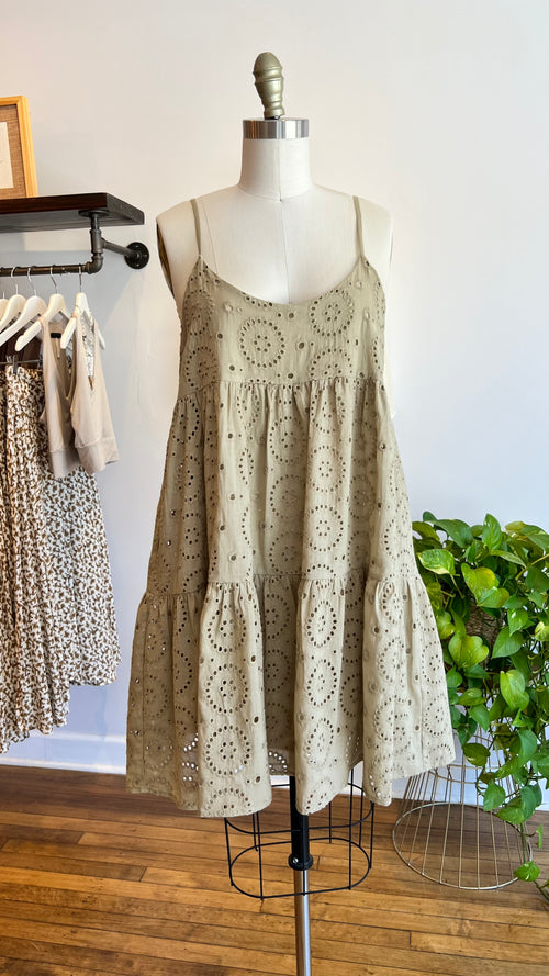 Eyelet Mini Dress