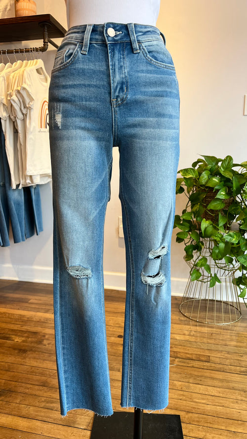 High Rise Slim Straight Jeans